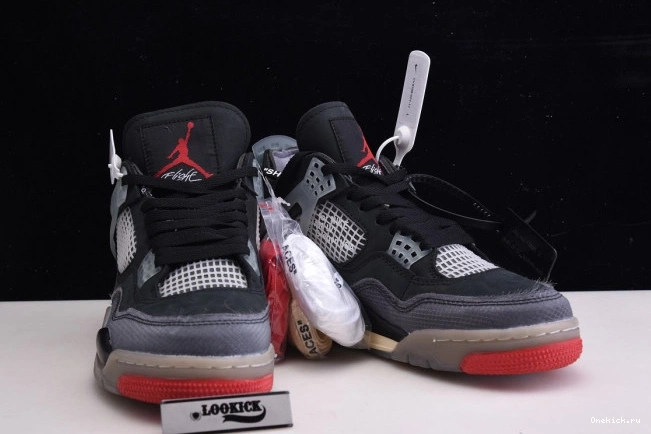 One Kick Retro Jordan CV9388-001 Air 4 x Off White Bred 0707